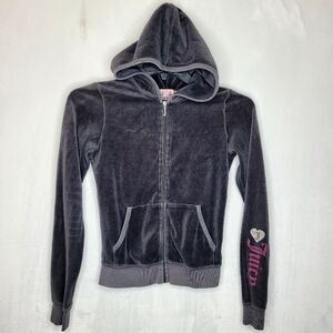 Juicy Couture Embellished Velour Hoodie Size Small